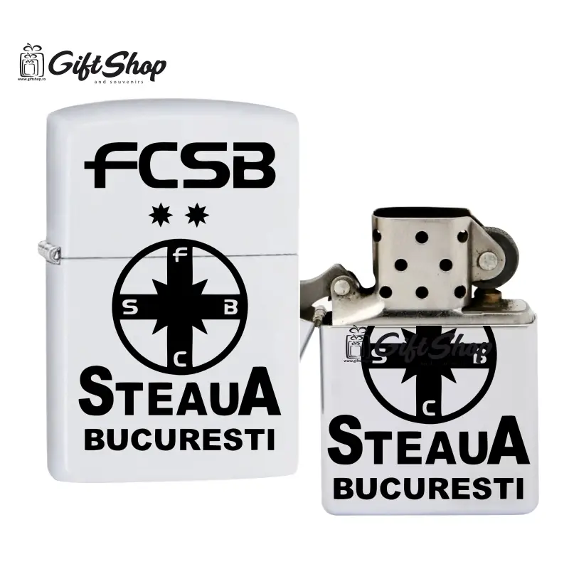 Fcsb steaua bucuresti, bricheta metalica gravata laser cu mesajv